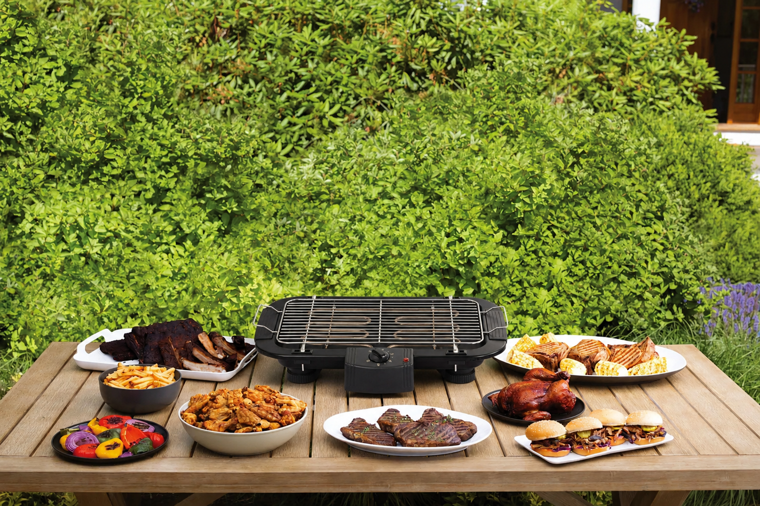 HAUSBERG HB-530NG Elektrogrill 2000W mit abnehmbarer Platte und Thermostat