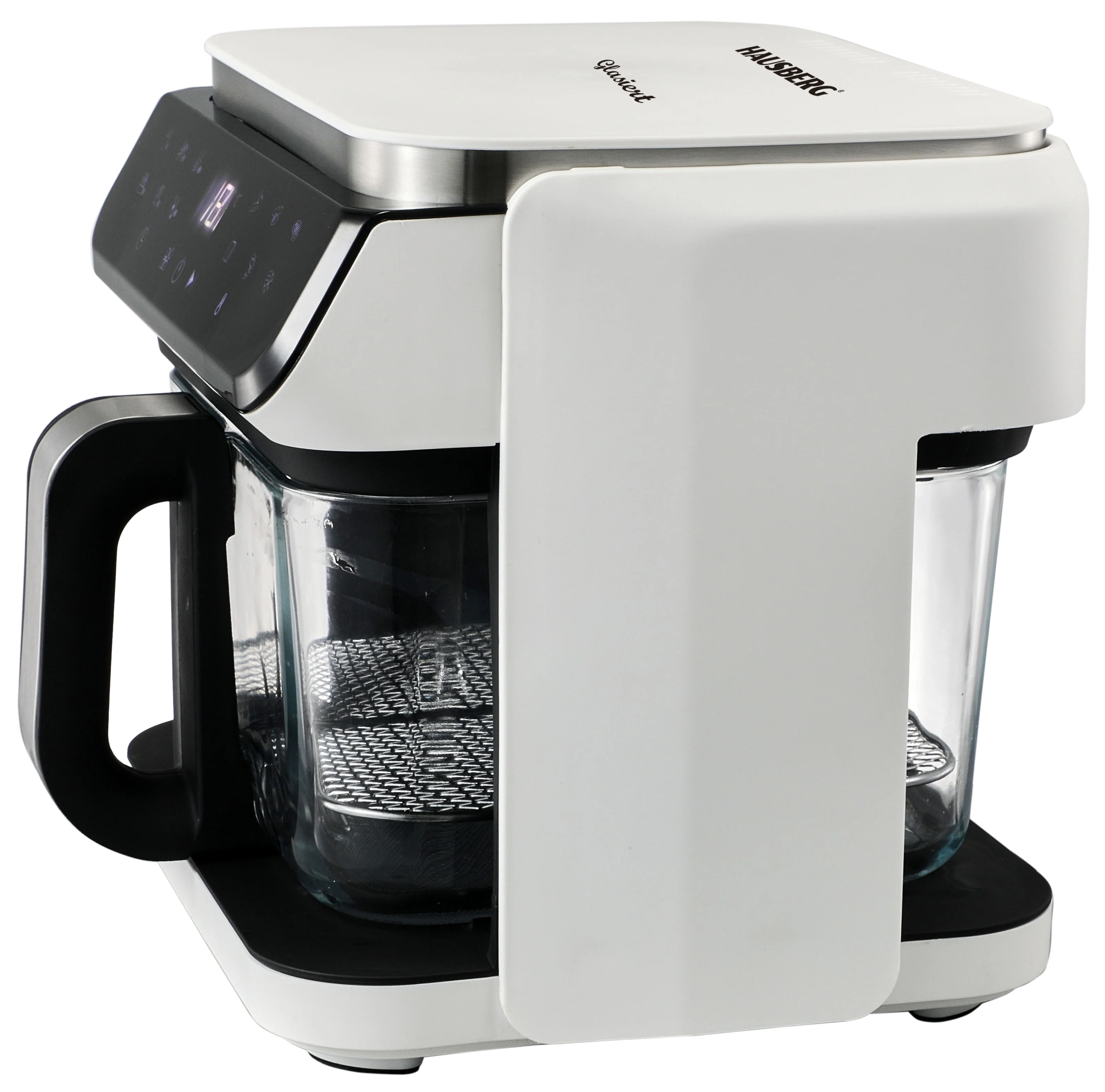 HAUSBERG HB-2343AB Heißluftfritteuse 6.5L Glaskorb Weiß 1200W