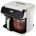 HAUSBERG HB-2343AB Heißluftfritteuse 6.5L Glaskorb Weiß 1200W